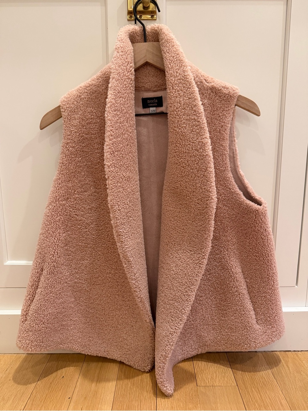 Cozy Shawl-Collar Teddy Vest - Blush Pink